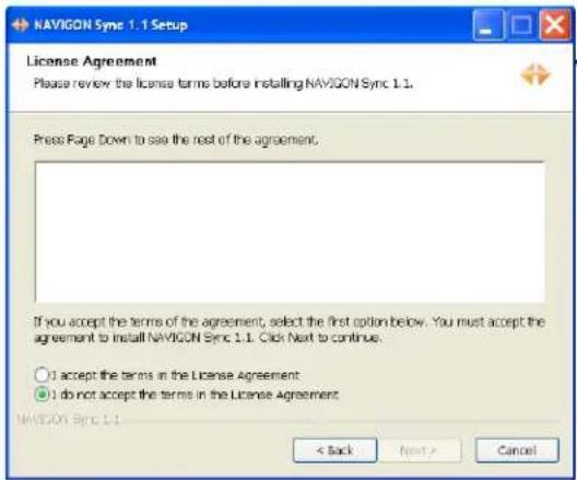 NAVIGON 7200T - Download and Install the NAVIGON Sync Software - 3