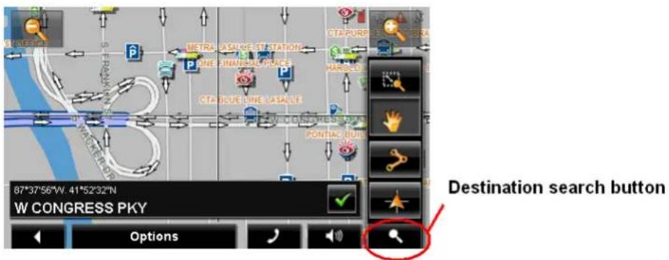NAVIGON 7200T - Selecting a destination by tapping the map - 2