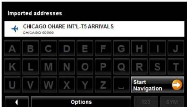 NAVIGON 7200T - Selecting a destination Imported from Outlook - 2