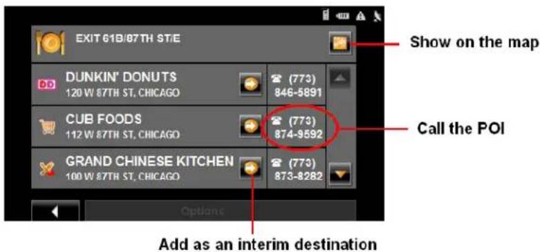NAVIGON 7200T - Finding POIs at Highway Exits Using the Exit Guide - 6