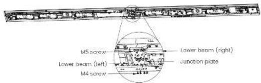 M5 screw Lower beam (left) M4 screw Lower beam (right) Junction plate