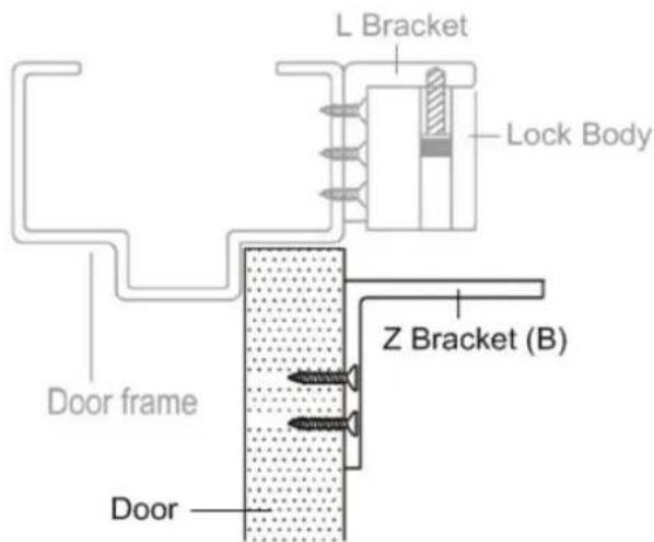 L Bracket Lock Body Door frame Z Bracket (B) Door