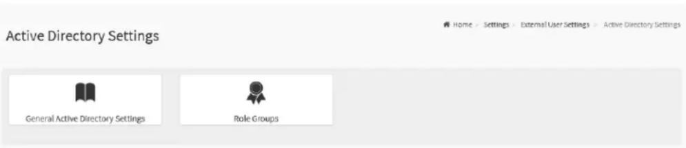 Active Directory Settings General Active Directory Settings Role Groups