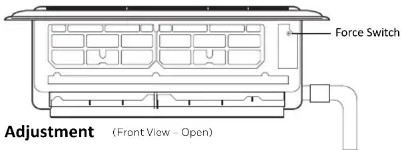 Force Switch Adjustment (Front View - Open)