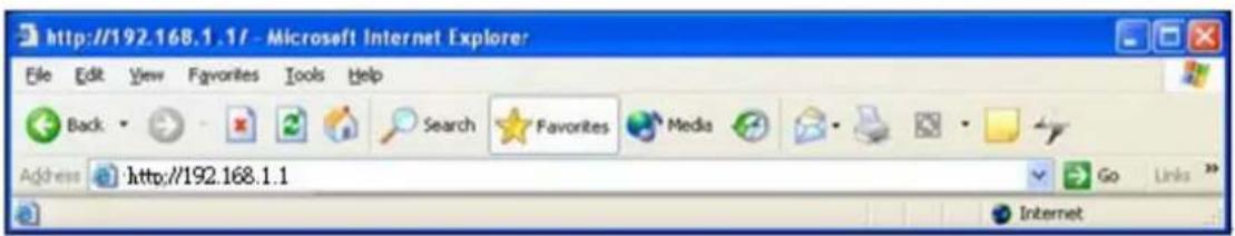 http://192.168.1.1/ - Microsoft Internet Explorer File Edit View Favorites Tools Help Back Search Favorites Media Address http://192.168.1.1 Go Links » Internet