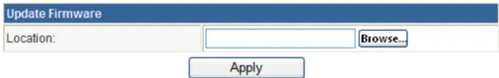 Update Firmware Location: Browse... Apply
