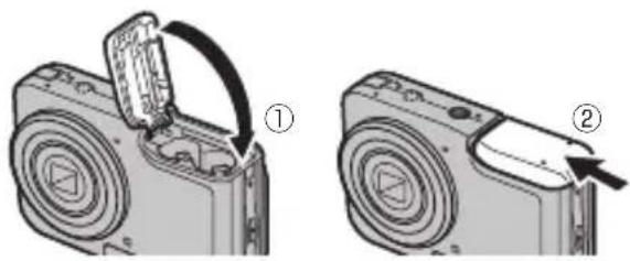 FUJIFILM FinePix AX600 - 電池カバーを閉めます。 - 1