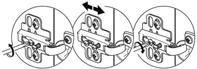 Three-step diagram showing a mechanical assembly with labeled parts and directional arrows indicating motion (no text or symbols present)