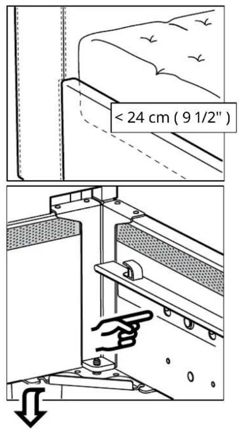 < 24 cm ( 9 1/2" )