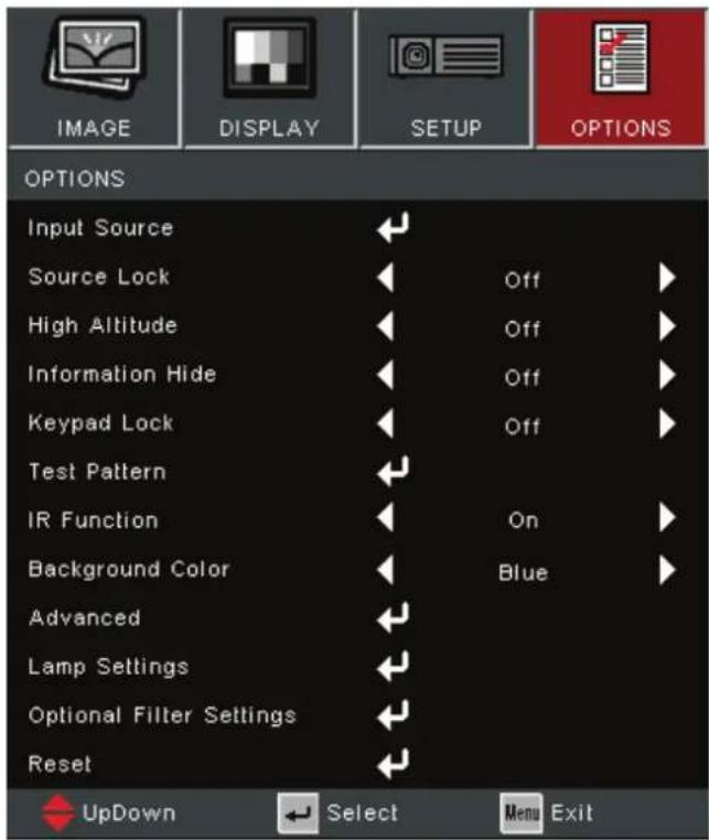 VIEWSONIC TX705 - Options Menu (选项菜单) - 1