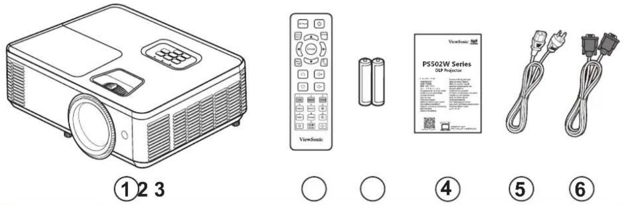 VIEWSONIC TX705 - 包装清单 - PS502X | PS502W | TW507 - 1