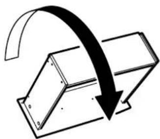 Diagram showing a curved arrow pointing downward from an open rectangular block (no text or symbols)