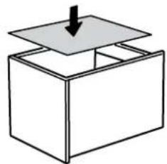 Simple line drawing of an open box with a downward arrow on top (no text or symbols)