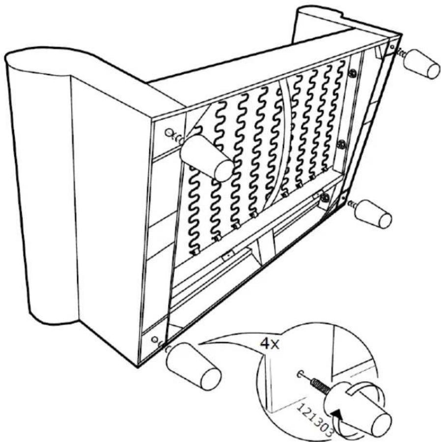 Technical diagram of a mechanical device with spring-loaded housing and magnified inset showing 4x speed measurement.