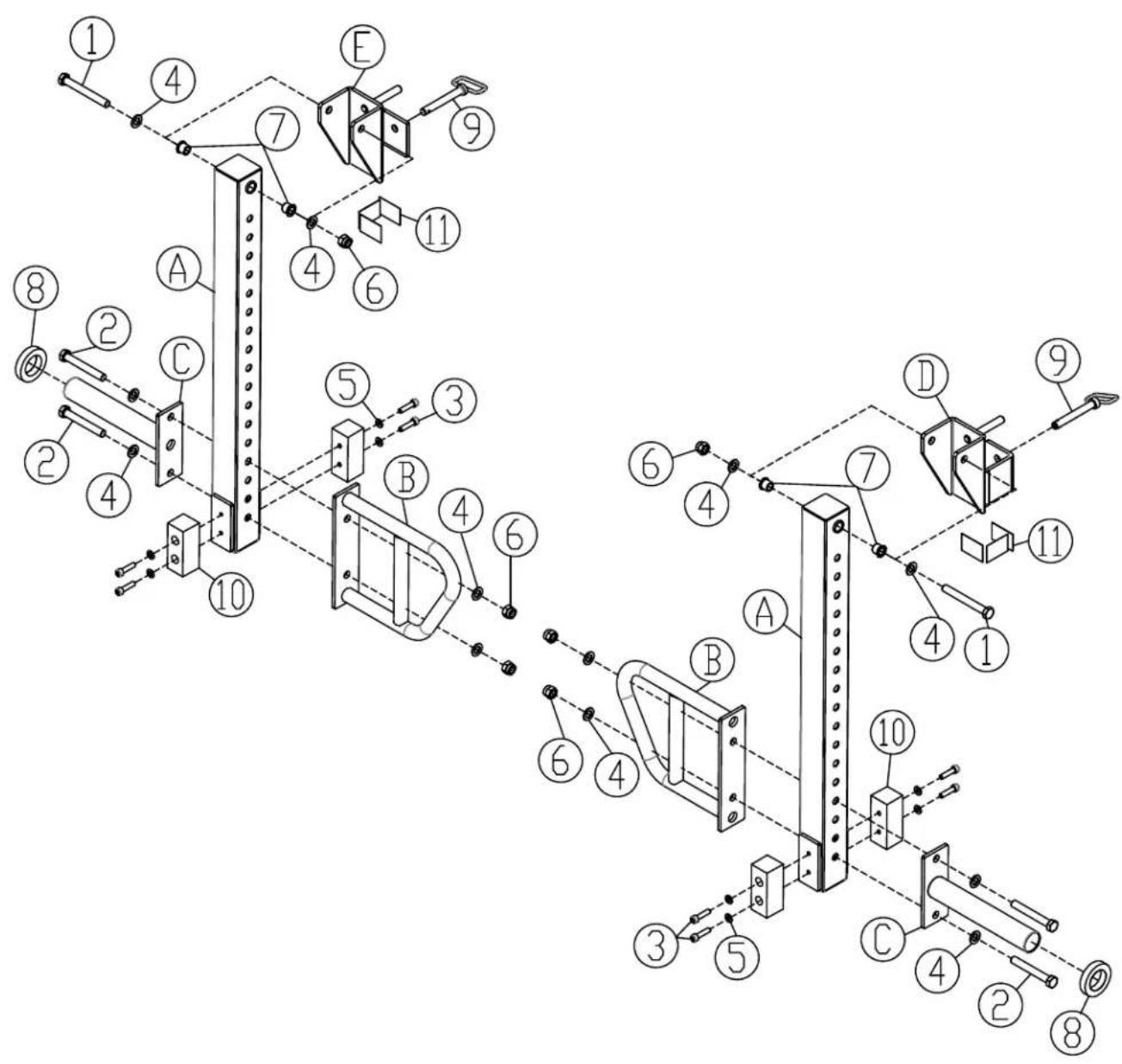 Body-Solid SPRJAM - SPRJAM Exploded View - 1