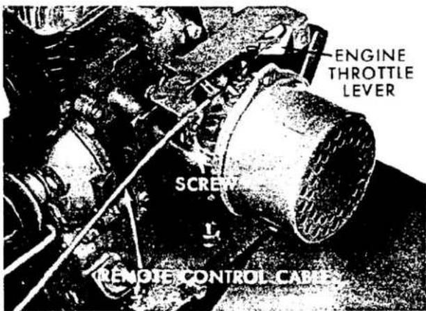 ENGINE THROTTLE LEVER SCREW REMOTE CONTROL CABLES