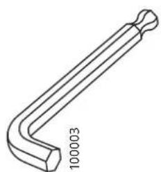 Line drawing of a U-shaped tool or tool with a small protrusion, labeled '100003' on the side (no other text or symbols)