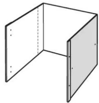 Simple line drawing of a 3D rectangular box with dashed vertical lines indicating hidden edges (no text or symbols)