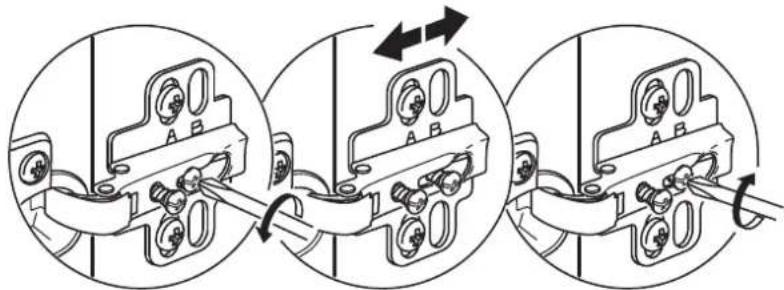 Three-step diagram showing mechanical assembly with arrows indicating rotation or movement (no text or symbols)