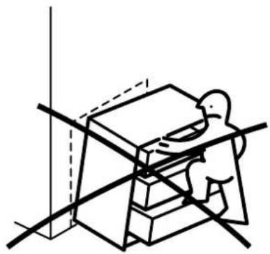 Simple line drawing of a person climbing a ladder with horizontal lines, no text or symbols present