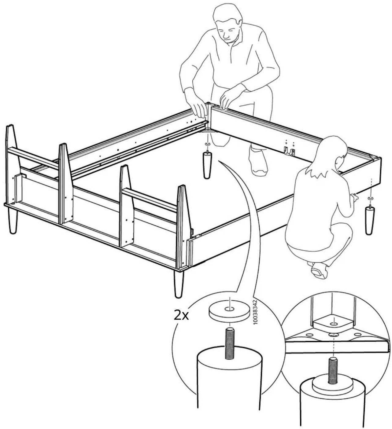 Technical diagram illustrating a mechanical assembly with labeled components and magnified views of the setup.