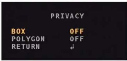 PRIVACY BOX OFF POLYGON OFF RETURN ↓