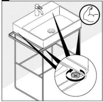 Diagram illustrating a medical procedure on a toilet sink, with magnified view showing the insertion of the valve.