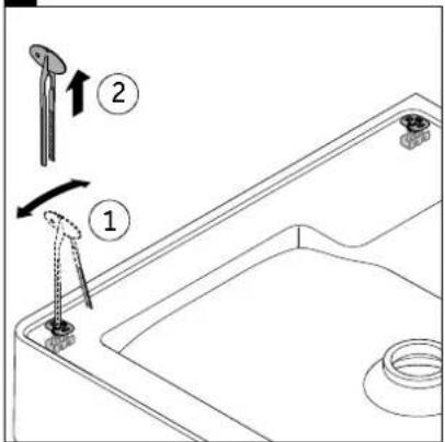 Technical diagram showing a mechanical assembly with labeled parts and directional arrows indicating motion or assembly.