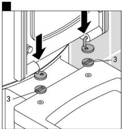 Technical diagram showing mechanical assembly with numbered components and directional arrows indicating motion or force