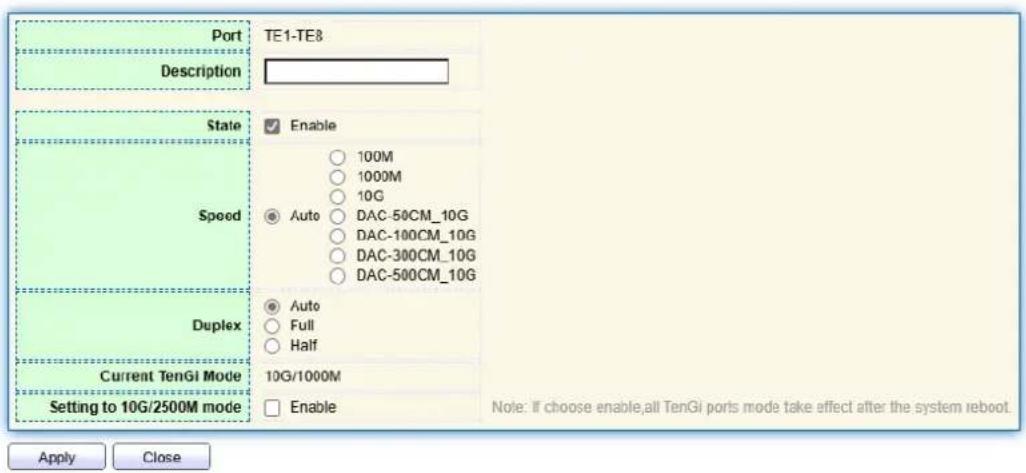 AIRLIVE WEB-10XGF8 - Port Setting - 1