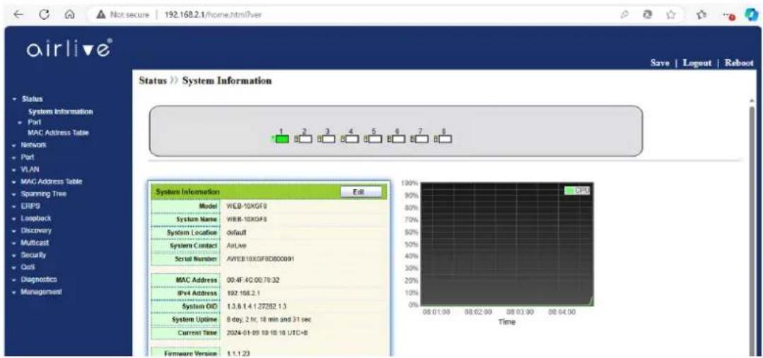 AIRLIVE WEB-10XGF8 - Constitution of Client Interface - 1