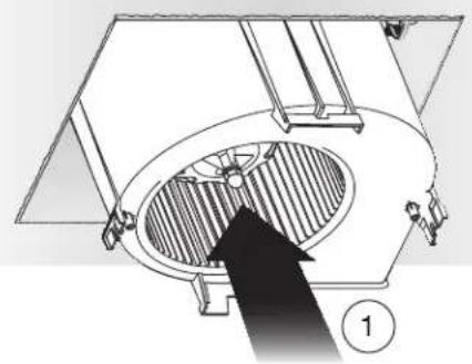 BROAN Ultra Pro RB80 - Introduzca y asegure el conjunto del ventilador y el mofle - 1