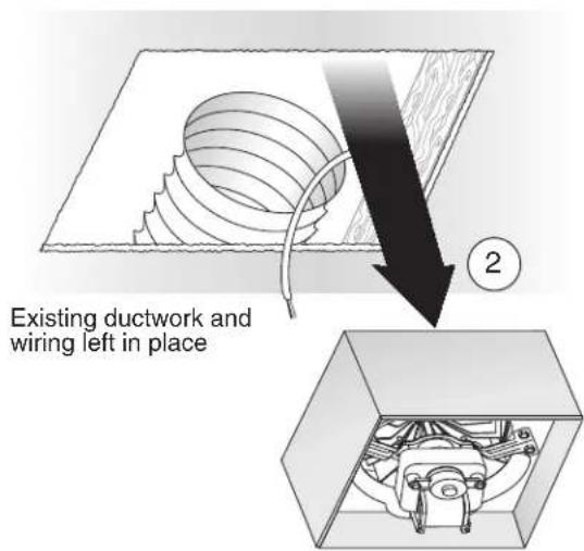 BROAN Ultra Pro RB80 - Enlarge Ceiling Opening and Remove Existing Fan - 2