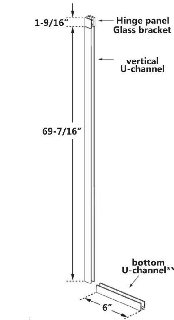 DreamLine Unidoor-X E3261434L-04 - Installation steps for 6" hinge panel with Hinge Panel Glass Bracket - 2
