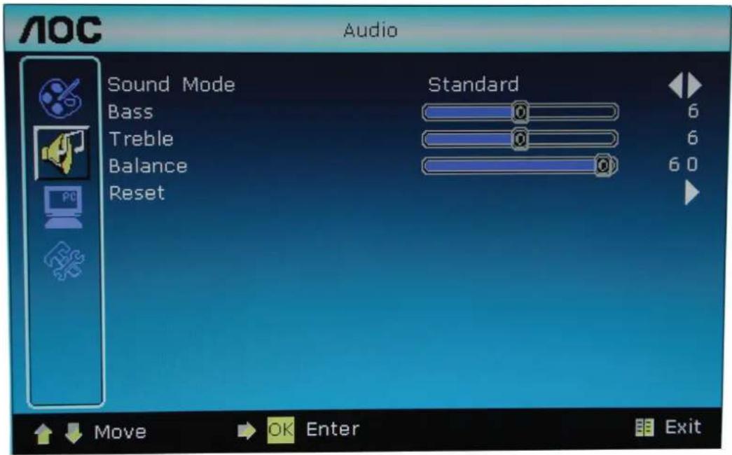 AOC V27m - Audio Settings (applicable to all modes) - 1