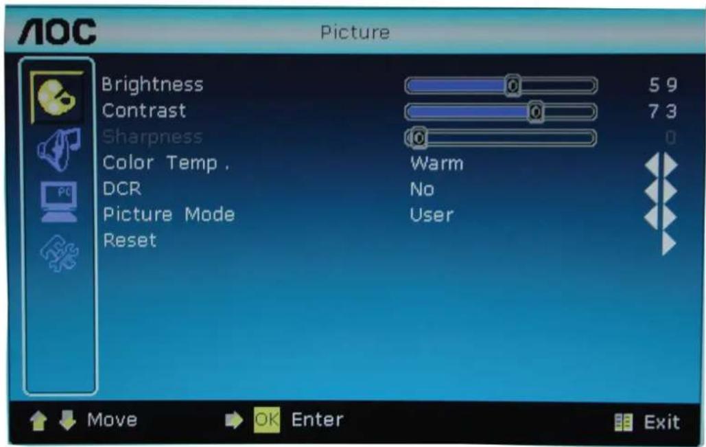 AOC V27m - Video Settings - 1