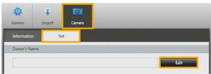 CANON IXUS 95 IS - Redigera kameraägarens namn - 1