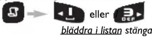 eller bläddra i listan stänga