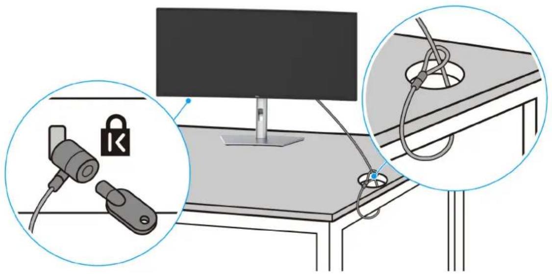 DELL P3425WE - Säkra bildskärmen med ett Kensingtonlås (tillval) - 1