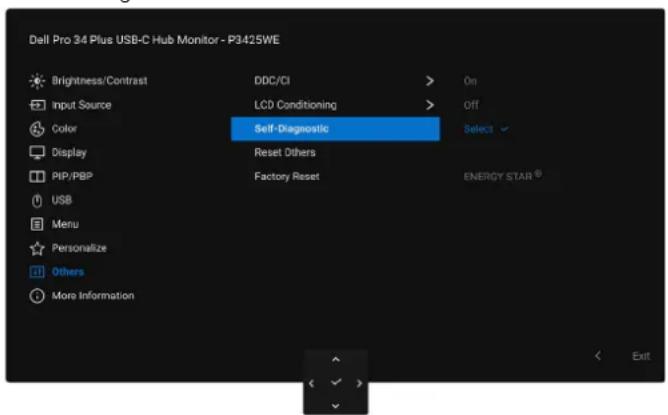 DELL P3425WE - Inbyggd diagnostik - 1