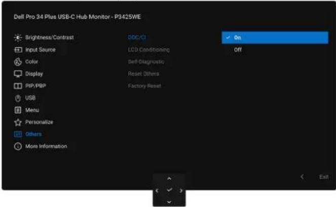 DELL P3425WE - Öppna menysystemet - 20