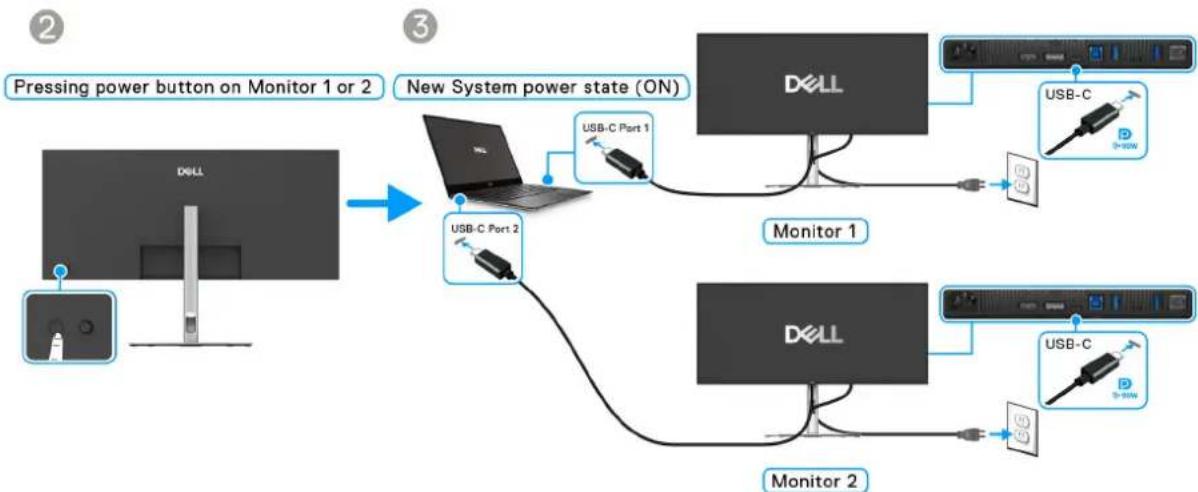 DELL P3425WE - Ansluta bildskärmen för USB-C i DPBS-läge - 4