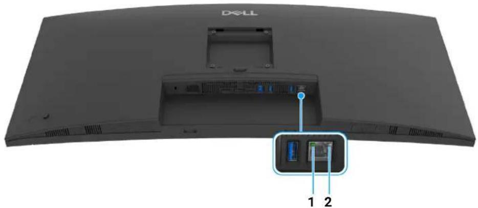 DELL P3425WE - LED-status för RJ45-anslutningsdonet - 1