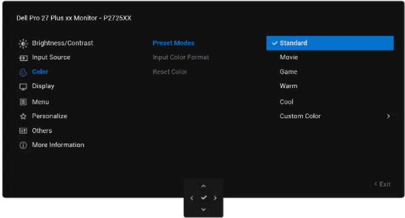DELL P2725DE - Öppna menysystemet - 5