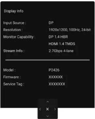 DELL P2426H - Icon Menu and submenu Description - 25