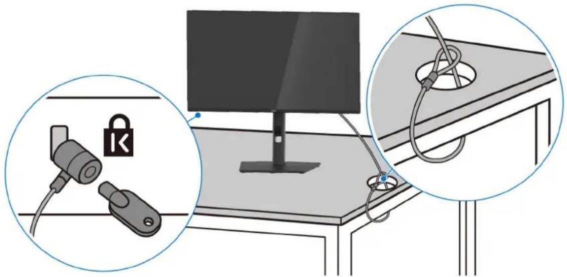 DELL P2426H - Securing your monitor using Kensington lock (optional) - 1