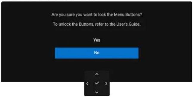 Are you sure you want to lock the Menu Buttons? To unlock the Buttons, refer to the User's Guide. Yes No
