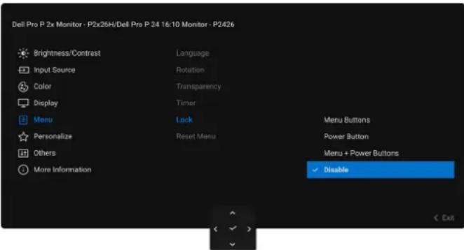 DELL P2426H - Icon Menu and submenu Description - 9