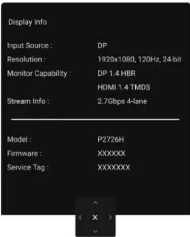 DELL P2426H - Icon Menu and submenu Description - 26