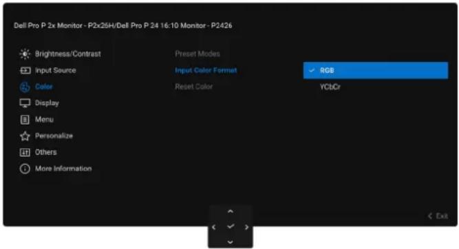 DELL P2426H - Icon Menu and submenu Description - 5